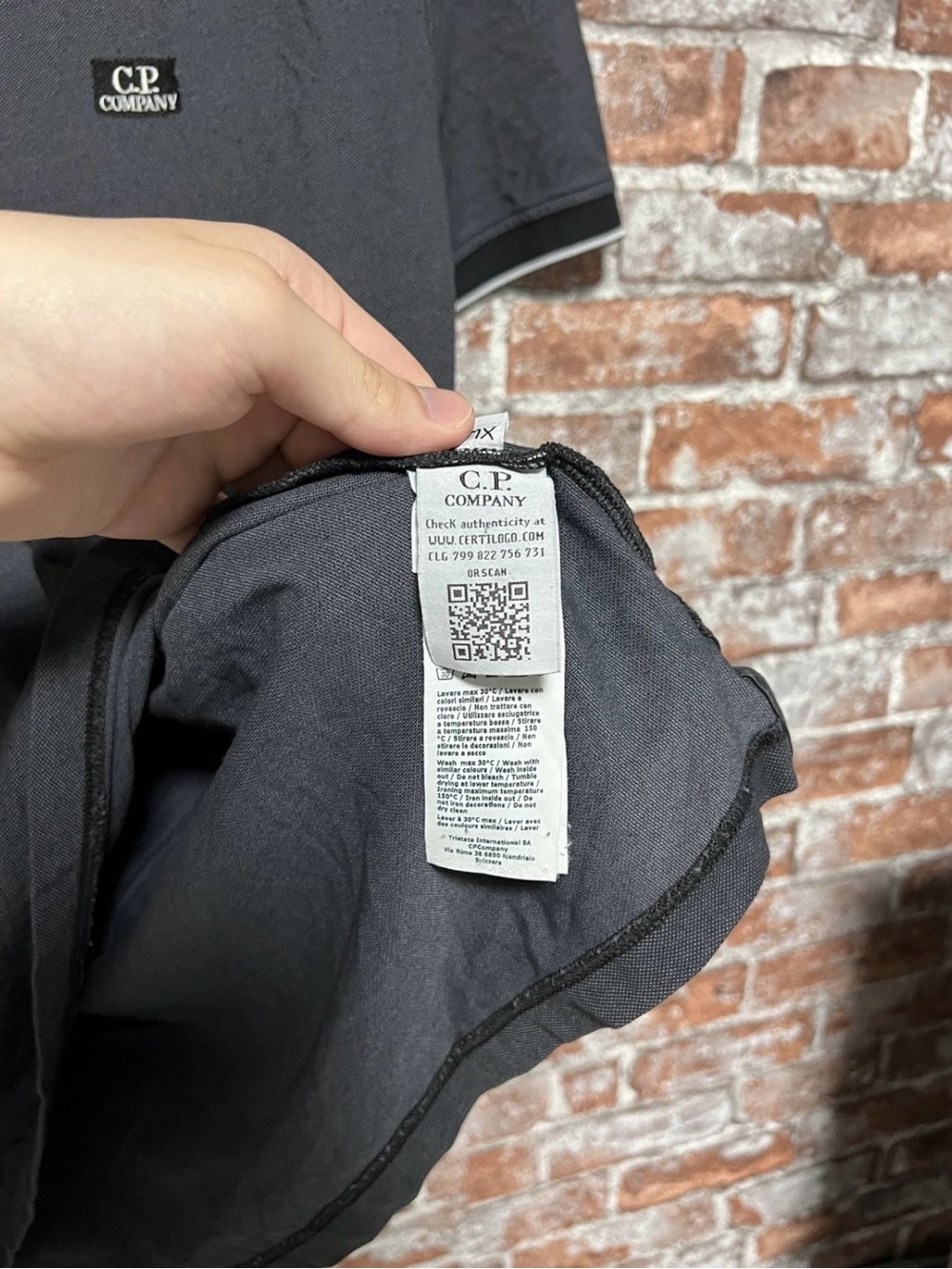 C.P. Company Charcoal Black Short-Sleeve Polo - Picture 5 of 5